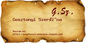 Gosztonyi Szeréna névjegykártya